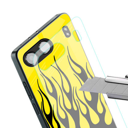 y2k black flames back phone cover | glass case for oneplus nord 4