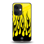 y2k black flames back phone cover | glass case for oneplus nord ce 3