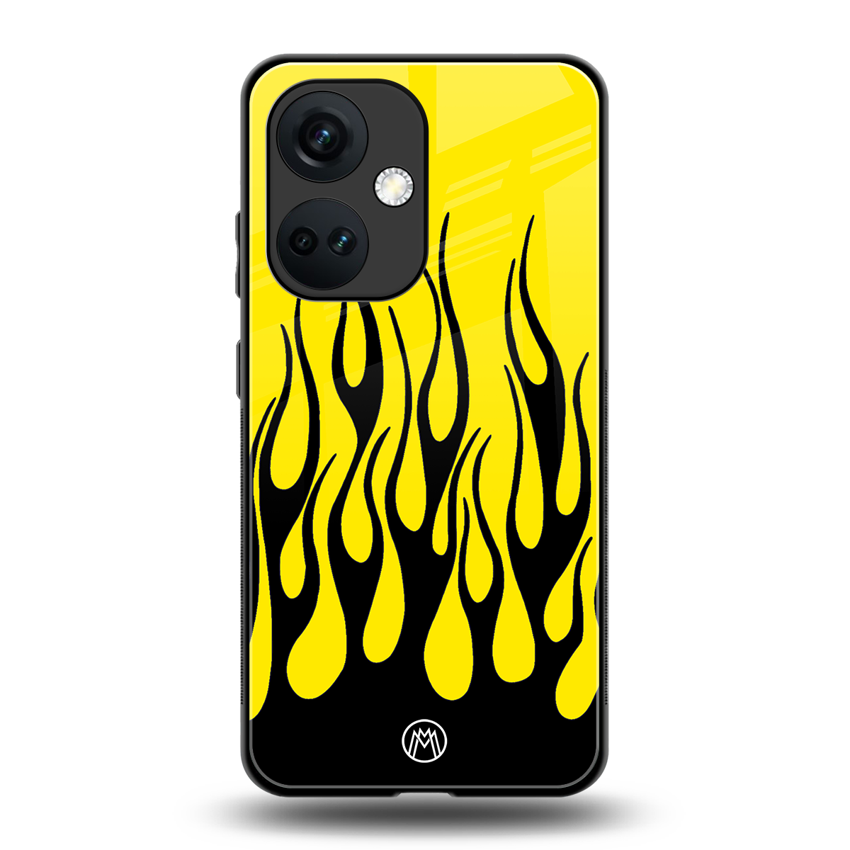 y2k black flames back phone cover | glass case for oneplus nord ce 3