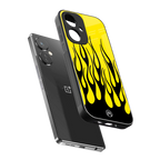 y2k black flames back phone cover | glass case for oneplus nord ce 3