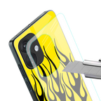 y2k black flames back phone cover | glass case for oneplus nord ce 3