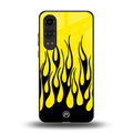 y2k black flames back phone cover | glass case for oneplus nord ce 4 lite