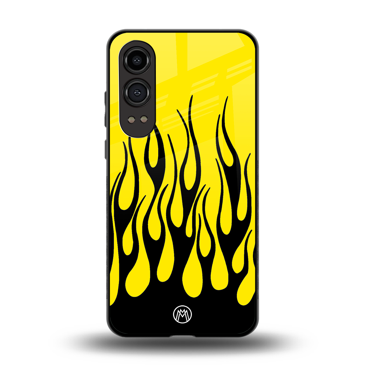 y2k black flames back phone cover | glass case for oneplus nord ce 4 lite