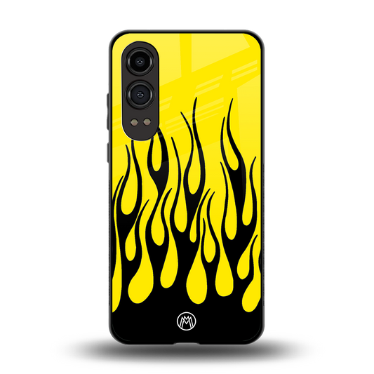 y2k black flames back phone cover | glass case for oneplus nord ce 4 lite