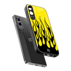 y2k black flames back phone cover | glass case for oneplus nord ce 4 lite