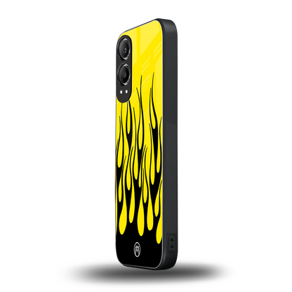 y2k black flames back phone cover | glass case for oneplus nord ce 4 lite