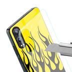 y2k black flames back phone cover | glass case for oneplus nord ce 4 lite