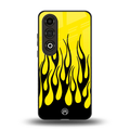 y2k black flames back phone cover | glass case for oneplus nord ce 4