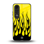 y2k black flames back phone cover | glass case for oneplus nord ce 4