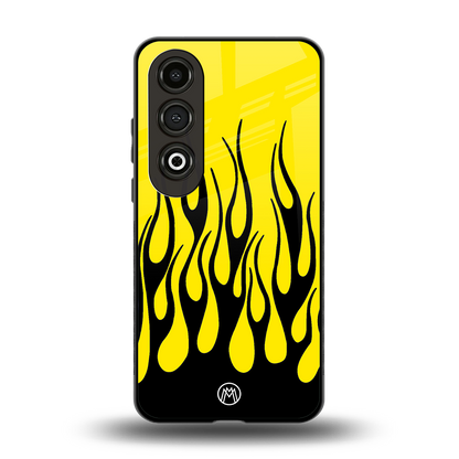 y2k black flames back phone cover | glass case for oneplus nord ce 4