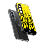 y2k black flames back phone cover | glass case for oneplus nord ce 4