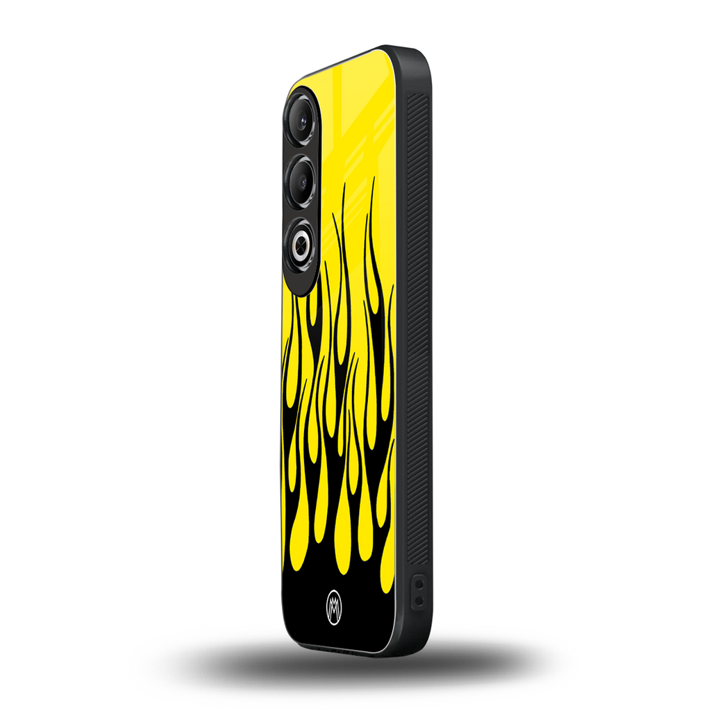 y2k black flames back phone cover | glass case for oneplus nord ce 4