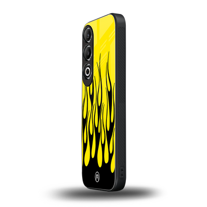 y2k black flames back phone cover | glass case for oneplus nord ce 4