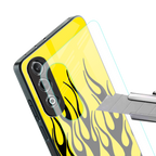 y2k black flames back phone cover | glass case for oneplus nord ce 4