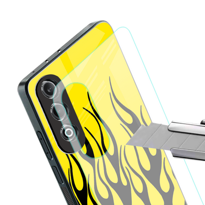 y2k black flames back phone cover | glass case for oneplus nord ce 4