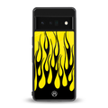 y2k black flames back phone cover | glass case for google pixel 6 pro