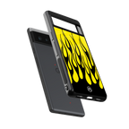 y2k black flames back phone cover | glass case for google pixel 6