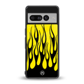 y2k black flames back phone cover | glass case for google pixel 7 pro