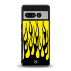 y2k black flames back phone cover | glass case for google pixel 7 pro