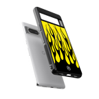 y2k black flames back phone cover | glass case for google pixel 7 pro