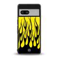 y2k black flames back phone cover | glass case for Google Pixel 7