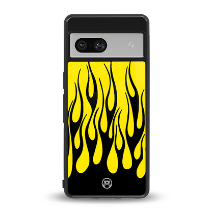 y2k black flames back phone cover | glass case for Google Pixel 7