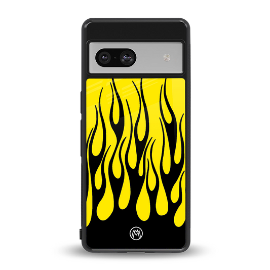 y2k black flames back phone cover | glass case for Google Pixel 7