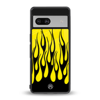 y2k black flames back phone cover | glass case for Google Pixel 7A