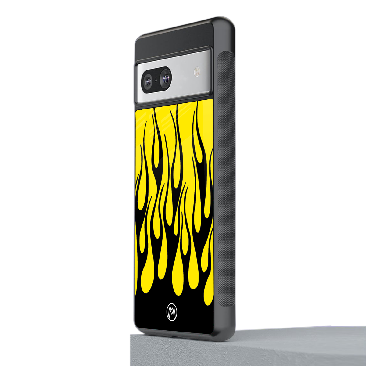 y2k black flames back phone cover | glass case for Google Pixel 7A