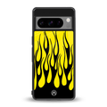 y2k black flames back phone cover | glass case for google pixel 8 pro