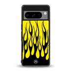 y2k black flames back phone cover | glass case for google pixel 8 pro