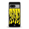 y2k black flames back phone cover | glass case for Google Pixel 8