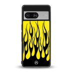 y2k black flames back phone cover | glass case for Google Pixel 8