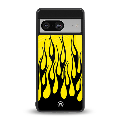 y2k black flames back phone cover | glass case for Google Pixel 8