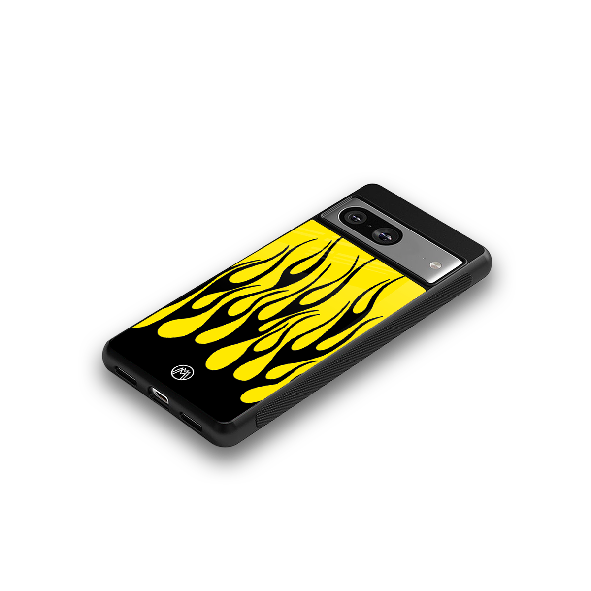 y2k black flames back phone cover | glass case for Google Pixel 8