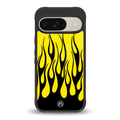 y2k black flames back phone cover | glass case for google pixel 9
