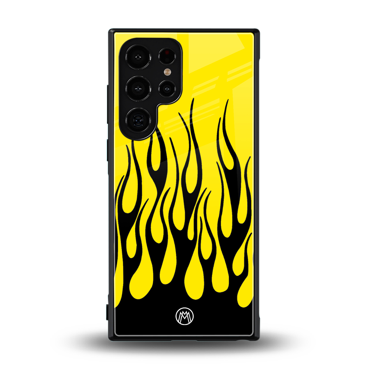 y2k black flames back phone cover | glass case for samsung galaxy s24 ultra