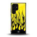 y2k black flames back phone cover | glass case for samsung galaxy s23 ultra
