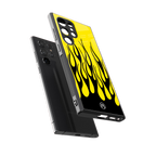 y2k black flames back phone cover | glass case for samsung galaxy s23 ultra