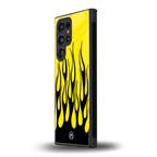 y2k black flames back phone cover | glass case for samsung galaxy s23 ultra