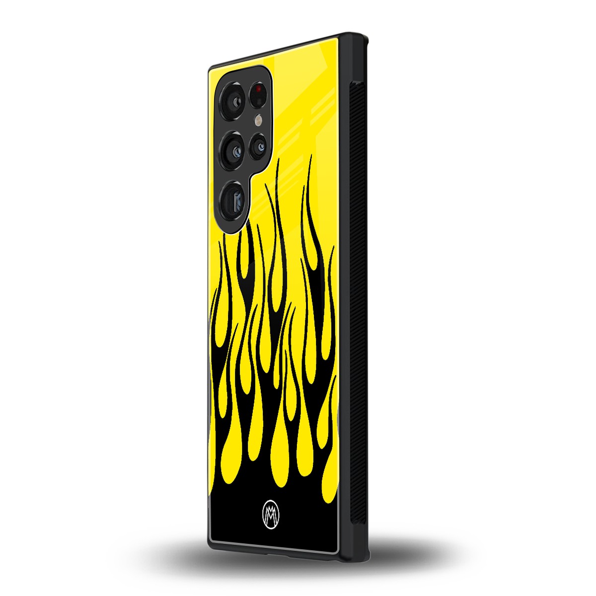 y2k black flames back phone cover | glass case for samsung galaxy s23 ultra
