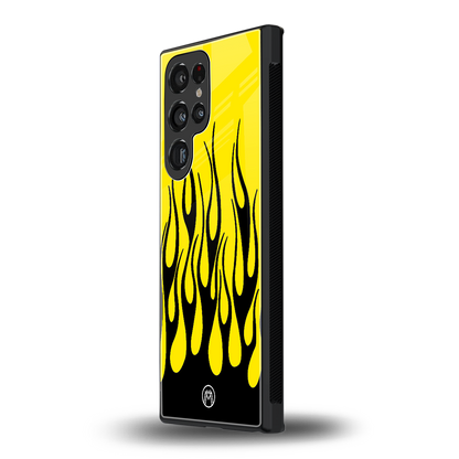 y2k black flames back phone cover | glass case for samsung galaxy s23 ultra