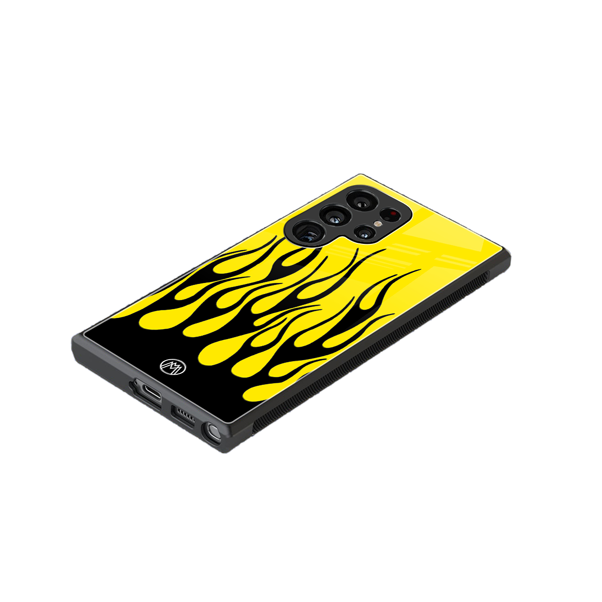 y2k black flames back phone cover | glass case for samsung galaxy s23 ultra