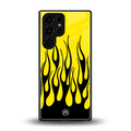 y2k black flames back phone cover | glass case for samsung galaxy s25 ultra