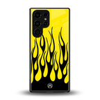 y2k black flames back phone cover | glass case for samsung galaxy s25 ultra