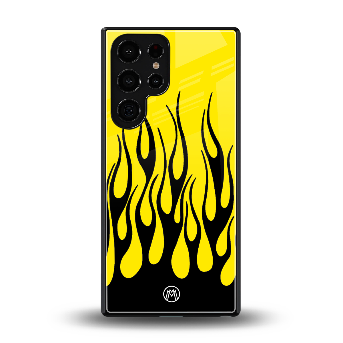 y2k black flames back phone cover | glass case for samsung galaxy s25 ultra