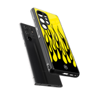 y2k black flames back phone cover | glass case for samsung galaxy s25 ultra