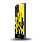 y2k black flames back phone cover | glass case for samsung galaxy s25 ultra