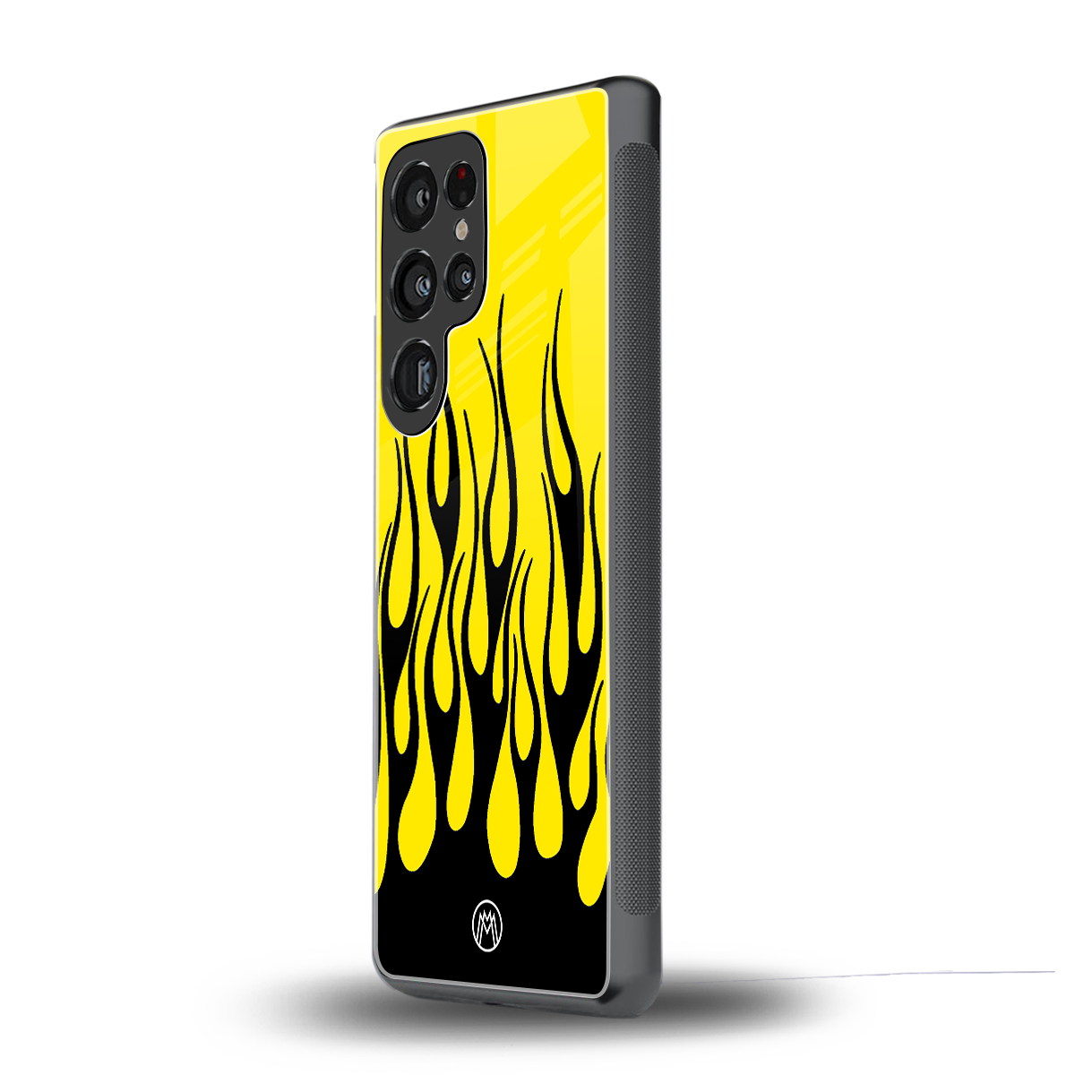 y2k black flames back phone cover | glass case for samsung galaxy s25 ultra