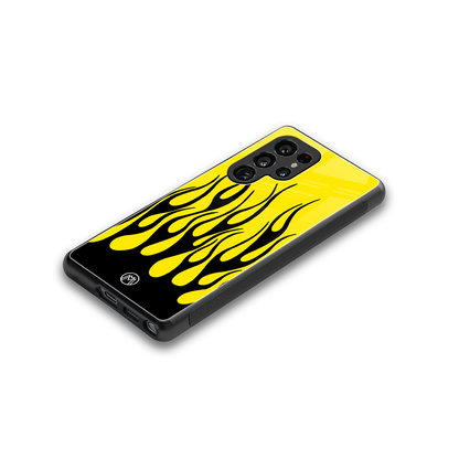y2k black flames back phone cover | glass case for samsung galaxy s25 ultra